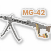Duitse WW2 Machine Pistool MG-42 Sticker (Voorkant)