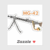 Duitse WW2 Machine Pistool MG-42 Sticker (Vel)