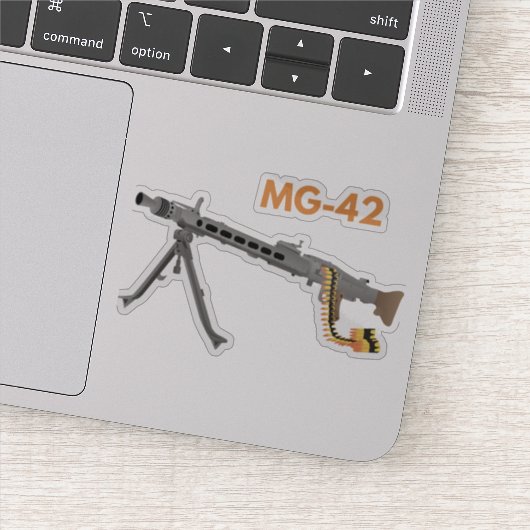 Duitse WW2 Machine Pistool MG-42 Sticker (Detail)