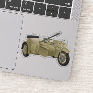 Duitse WW2-motorfiets met een Sidecar Sticker