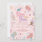 Duitse Zeemeermin Uitnodiging - Roze Meisje 5e (Voorkant)