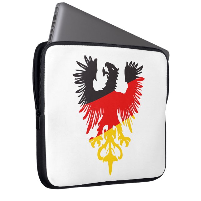 Duitse Zwarte Adelaar Laptop Sleeve (Voorkant Rechts)