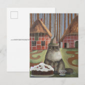 Duitse Zwarte Woud Kat met Taart Briefkaart (Voorkant / Achterkant)