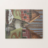 Duitse Zwarte Woud Kat met Taart Legpuzzel (Horizontaal)