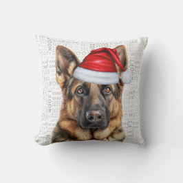Duitsher Shepherd Dog Aquarel Woof Kerstmis Kussen