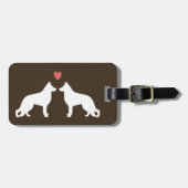 Duitsherderhonden Silhouetten met Hart Bagagelabel (Voorkant horizontaal)