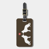 Duitsherderhonden Silhouetten met Hart Bagagelabel (Voorkant verticaal)