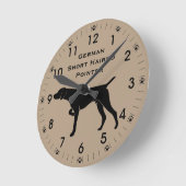 Duitskorteharige pointerhond Silhouet Ronde Klok (Hoek)