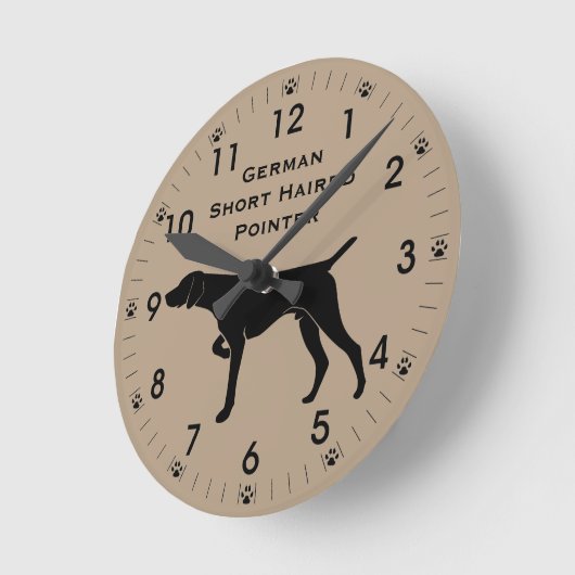 Duitskorteharige pointerhond Silhouet Ronde Klok (Hoek)