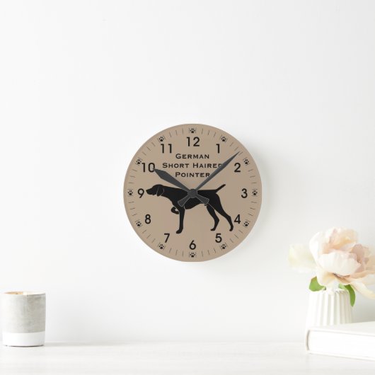 Duitskorteharige pointerhond Silhouet Ronde Klok (Huis)