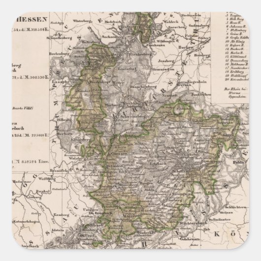 Duitsland 12 vierkante sticker (Voorkant)