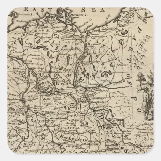 Duitsland 25 vierkante sticker (Voorkant)