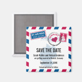 Duitsland Air Mail Bruiloft Save the Date Magneet (Voorkant / Achterkant)