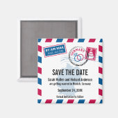 Duitsland Air Mail Bruiloft Save the Date Magneet (Voorkant / Achterkant)
