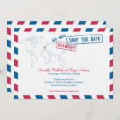 Duitsland Air Mail Wedding Save the Date (Voorkant / Achterkant)