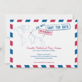 Duitsland Air Mail Wedding Save the Date (Voorkant)