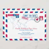 Duitsland Air Mail Wedding Save the Date (Voorkant / Achterkant)