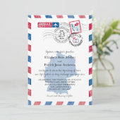 Duitsland Airmail Wedding Invitation Kaart (Staand voorkant)