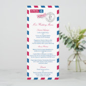 Duitsland Airmail Wedding Reception Menu (Staand voorkant)