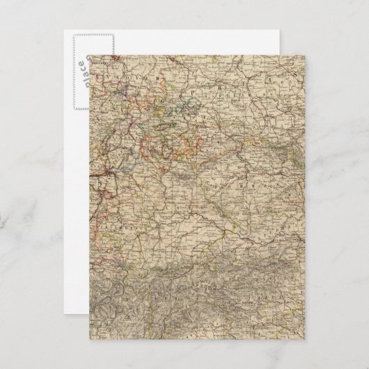 Duitsland Atlas Map Briefkaart (Voorkant / Achterkant)