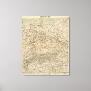 Duitsland Atlas Map Canvas Afdruk