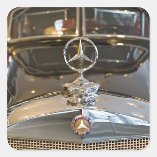 Duitsland, Baden-Wurttemberg, Stuttgart. Mercedes Vierkante Sticker (Voorkant)