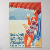 Duitsland, Beach, Vintage Travel Poster (Voorkant)
