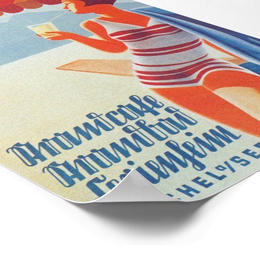 Duitsland, Beach, Vintage Travel Poster (Hoek)