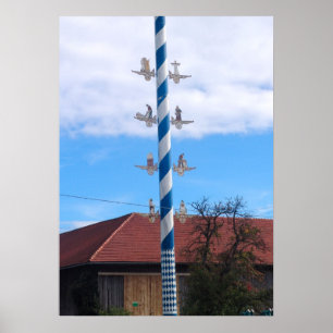 Duitsland, Beieren; dorp Maypole Poster