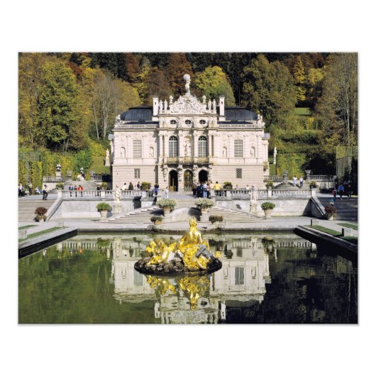 Duitsland, Beieren, Linderhof Castle. Linderhof Foto Afdruk (Voorkant)