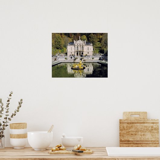 Duitsland, Beieren, Linderhof Castle. Linderhof Poster (Keuken)