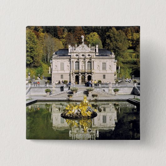 Duitsland, Beieren, Linderhof Castle. Linderhof Vierkante Button 5,1 Cm (Voorkant)