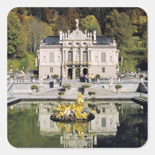Duitsland, Beieren, Linderhof Castle. Linderhof Vierkante Sticker (Voorkant)