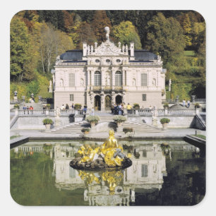 Duitsland, Beieren, Linderhof kasteel. Linderhof Vierkante Sticker