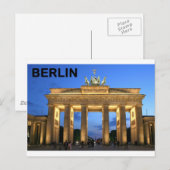 Duitsland Berlijn Brandenburger Tor abends Briefkaart (Voorkant / Achterkant)