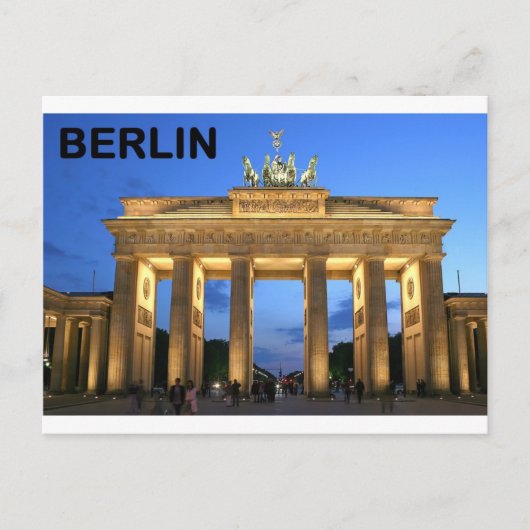 Duitsland Berlijn Brandenburger Tor abends Briefkaart (Voorkant)