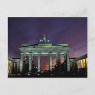 Duitsland, Berlijn. Brandenburgse Poort 's nachts. Briefkaart