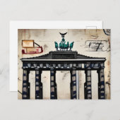  Duitsland Berlin Brandenburger Tor schets Briefkaart (Voorkant / Achterkant)