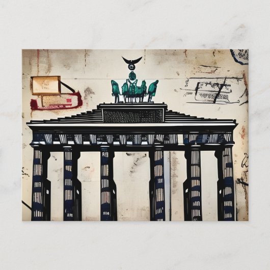  Duitsland Berlin Brandenburger Tor schets Briefkaart (Voorkant)