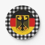 Duitsland Bord, buffelpleister en Duitse vlag Papieren Bordje (Voorkant)