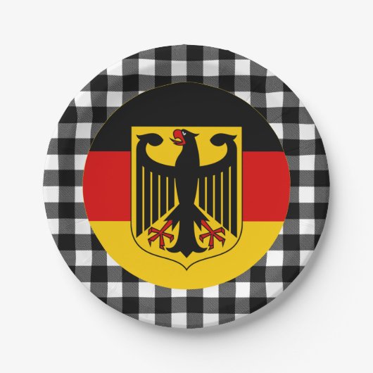 Duitsland Bord, buffelpleister en Duitse vlag Papieren Bordje (Voorkant)