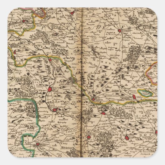 Duitsland bossen vierkante sticker (Voorkant)