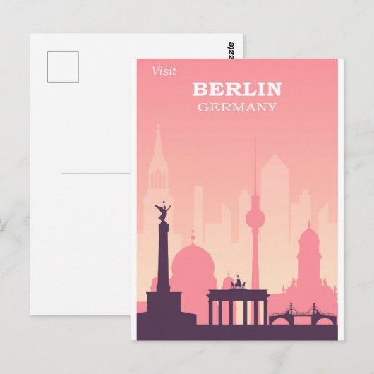 Duitsland Briefkaart van de Vintage-reis (Voorkant / Achterkant)