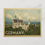 Duitsland Briefkaart Vintage Travel<br><div class="desc">Het Duitse ontwerp in de stijl Vintage Travel met het Neuschwanstein Castle in al zijn Duitse glorie.</div>