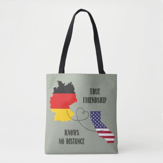 Duitsland Californische vriendschap Silhouette Tim Tote Bag (Voorkant)