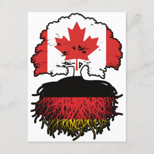 Duitsland - Canadese vlag voor boomstammen Briefkaart