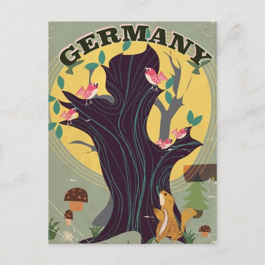 Duitsland cartoon landschapsposter briefkaart (Voorkant)