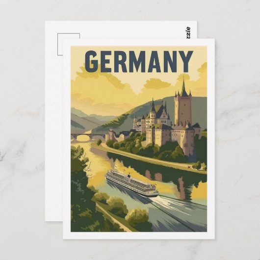 Duitsland Castle  bekende reisplaats Briefkaart (Voorkant / Achterkant)