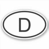 Duitsland D Landcode Ovale Sticker (Voorkant)