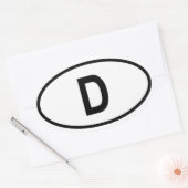 Duitsland "D" Ovale Sticker (Envelop)